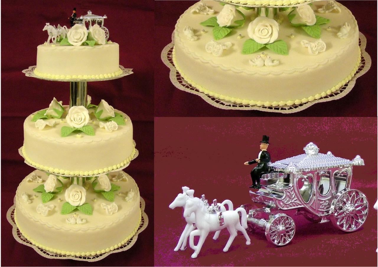 H.E.23 Etagen- Hochzeitstorte in schlichtem Wei&szlig;