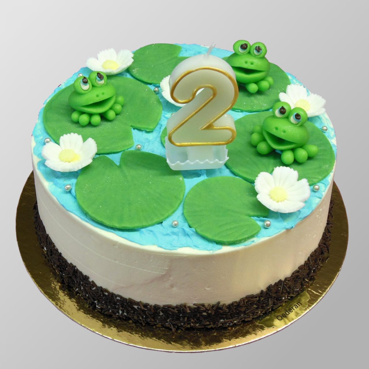G.15 Geburtstagstorte "Teich mit Fr&ouml;schen"