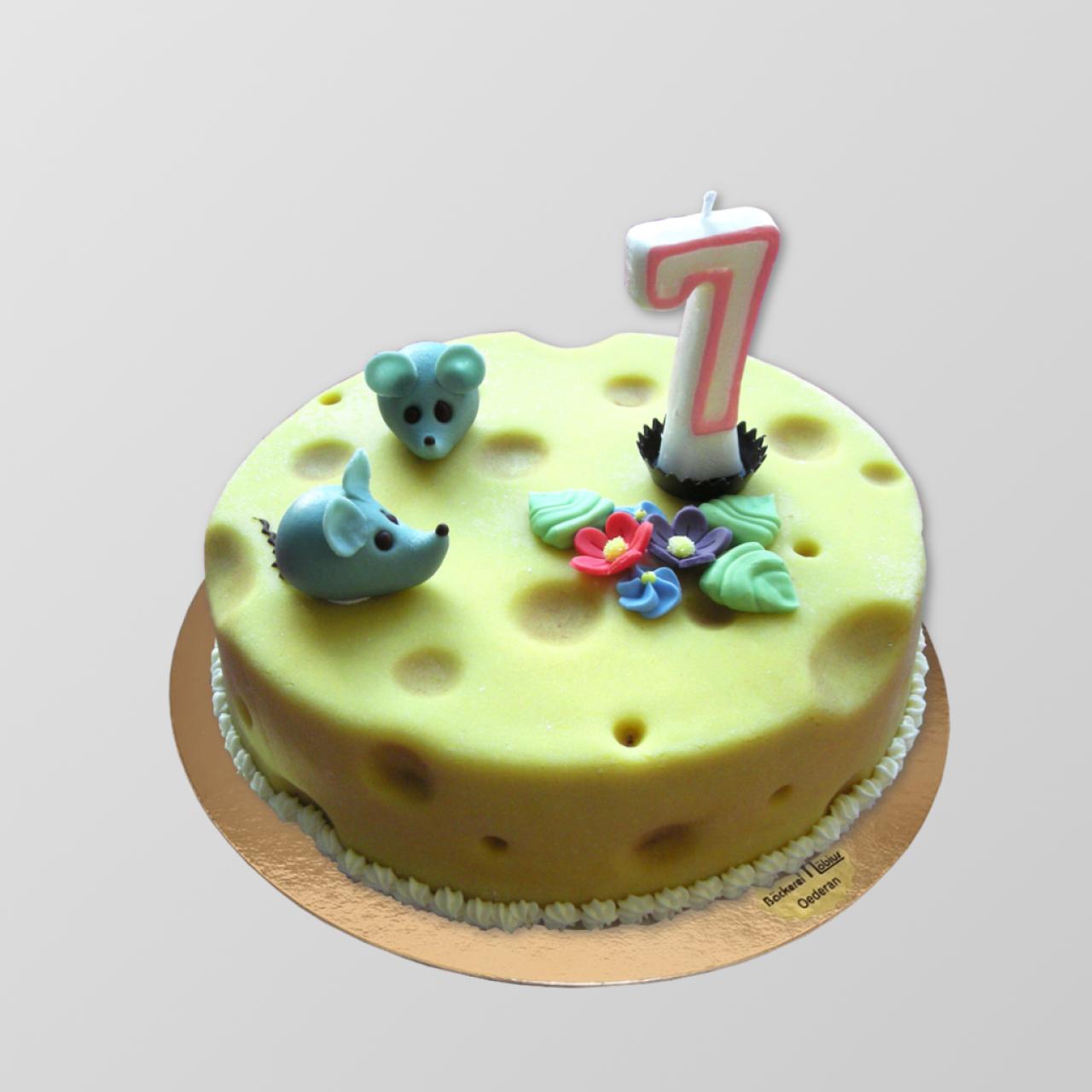 G.24 Geburtstagstorte "K&auml;se mit M&auml;uschen"