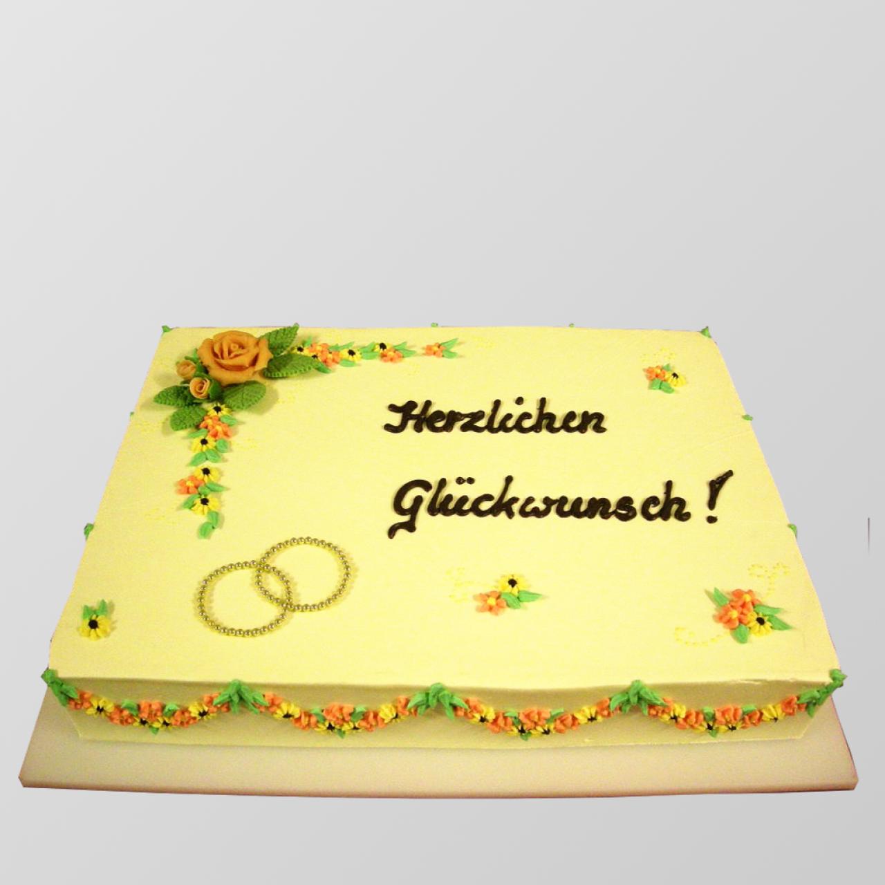 H.22 Hochzeitstorte mit Bl&uuml;tengirlanden