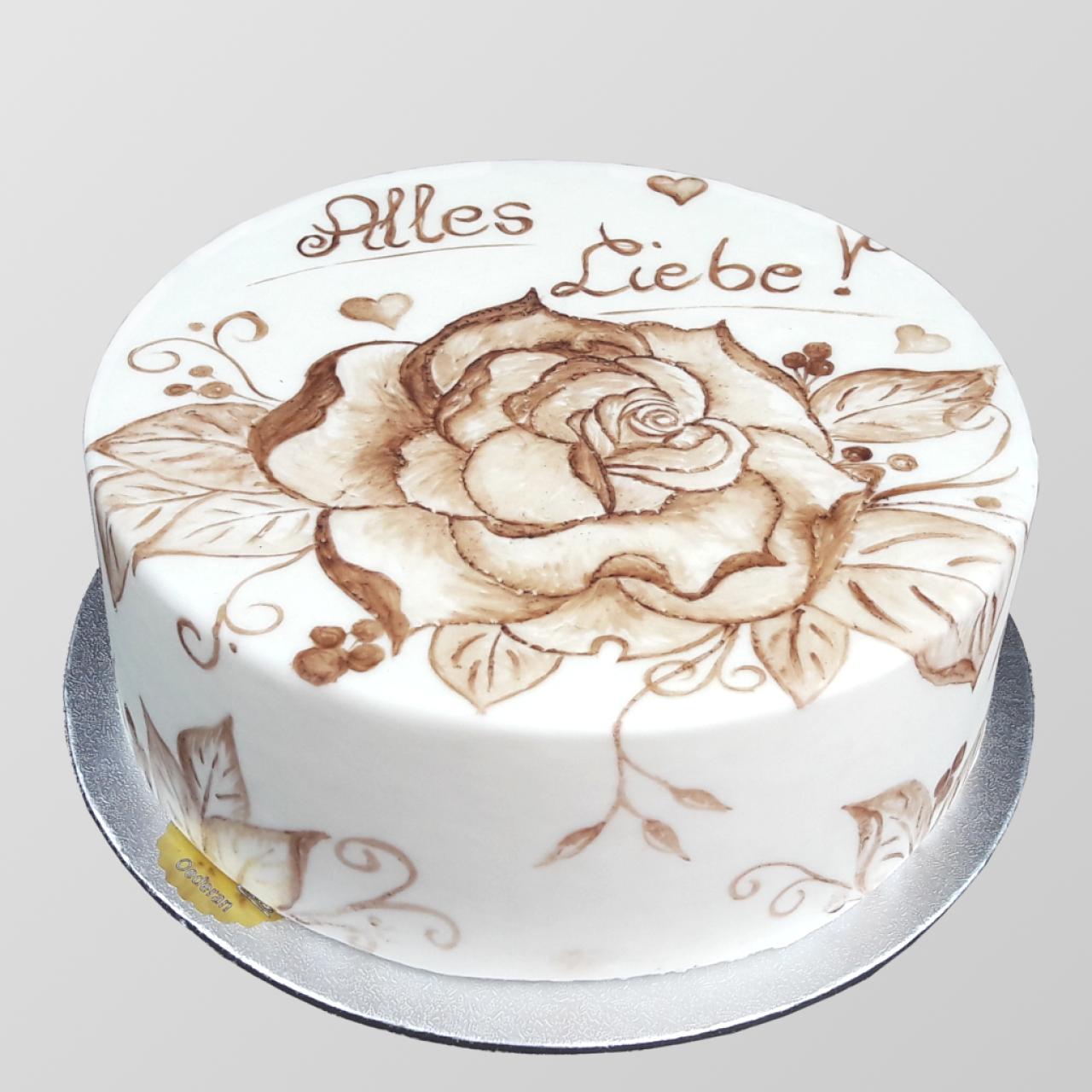 P.4 Torte mit Kakaomalerei